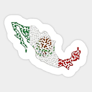Mexico Outline Maze & Labyrinth Sticker
